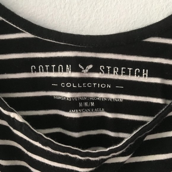 AEO Stripped Wide Neck Crop Top - Picture 2 of 3